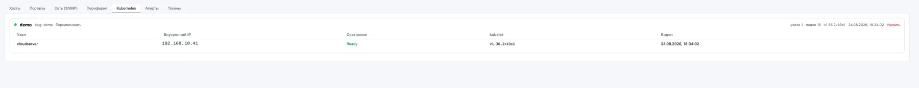Управление Kubernetes-кластерами в портале Voltir: узлы и версии